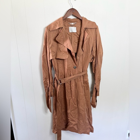 SOIA & KYO revolve Nousha Tailored Coat Size SM tencel brown tan - Picture 3 of 13
